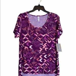 LuLaRoe Classic T floral geometric purple